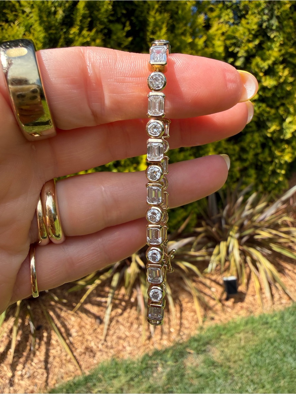 14k Yellow Gold Lab Grown Diamond Tennis Bracelet